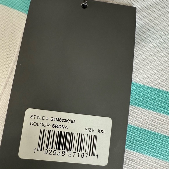 G FORE G/Fore Mens XXL/2XL Tech Polo Shirt Golf Striped NEW 1023 - Picture 2 of 5